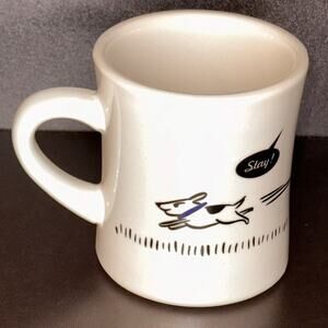 Bad Dog Original Brand "STAY!" Coffee Mug |Vintage Diner Style Heavy Ceramic Cup